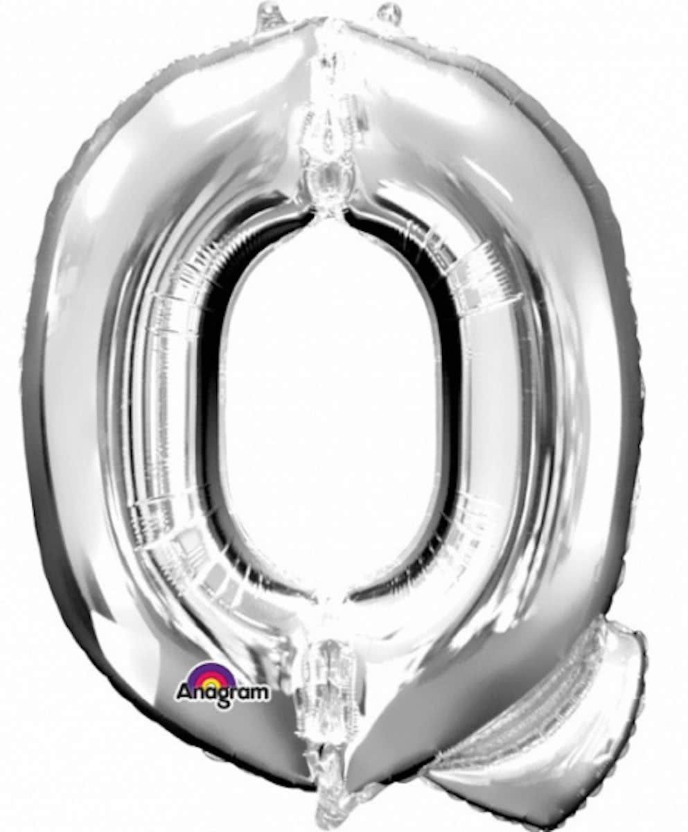 Letter Q ballon zilver 86 cm
