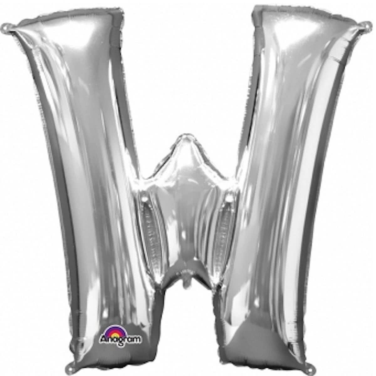 Letter W ballon zilver 86 cm