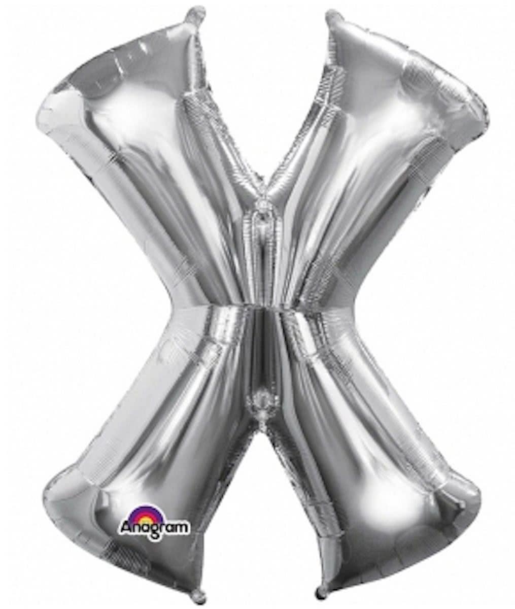Letter X ballon zilver 86 cm