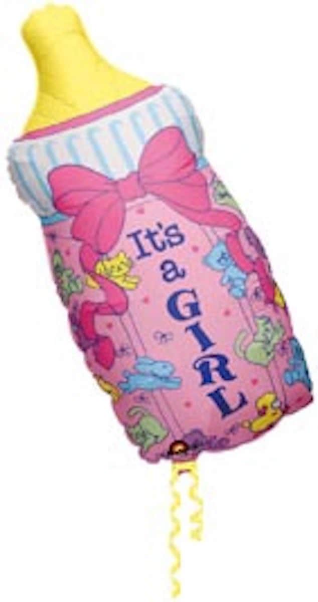 folieballon - fles geboorte meisje