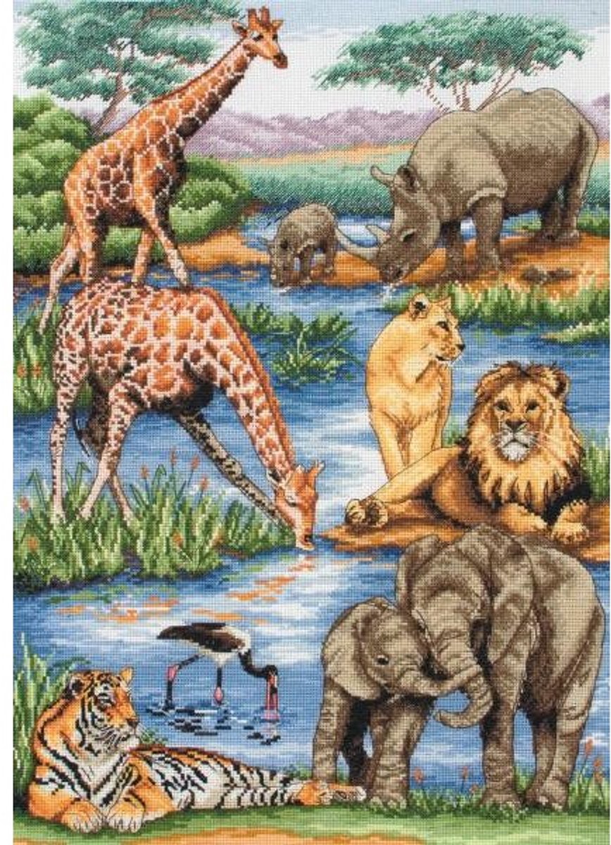 Borduurpakket - Afrikaanse wilde dieren - African Wildlife