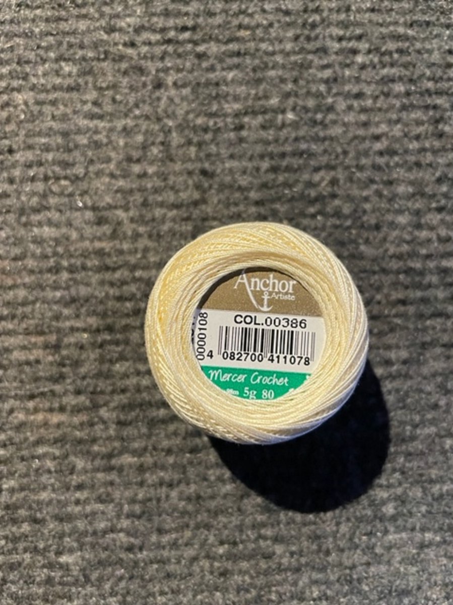 Haakgaren extra fijn Anchor special dentelles no.80   Kleur  00386