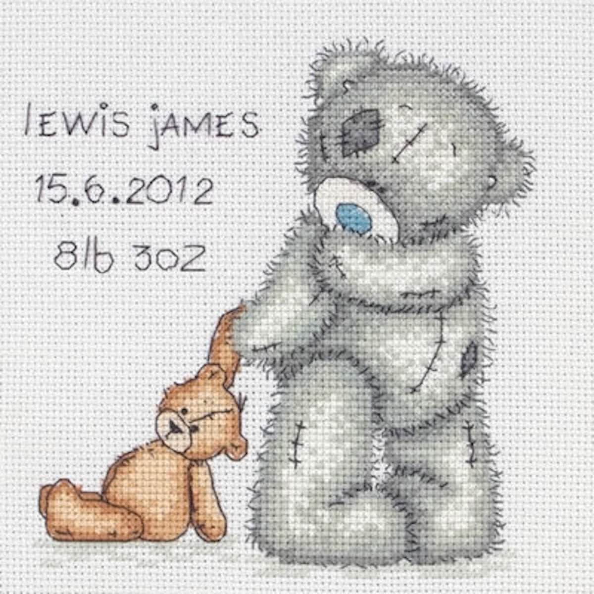 borduurpakket TT220 me to you, geboorte, teddy birth