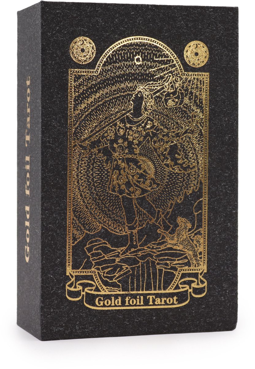 Gouden folie tarotset met boek - geschenkdoos