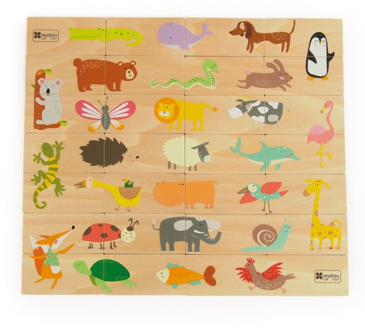 Andreu Speelgoed ANDREU - Dieren puzzel domino