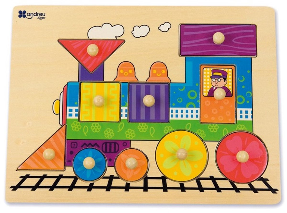 Andreu Toys houten puzzel trein - educatief speelgoed voor kinderen.