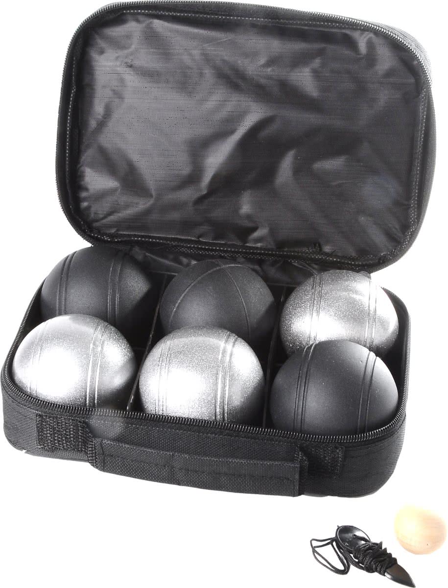 Longfield Games Jeu De Boule Set 6 Ballen Zwart/Grijs In Tas