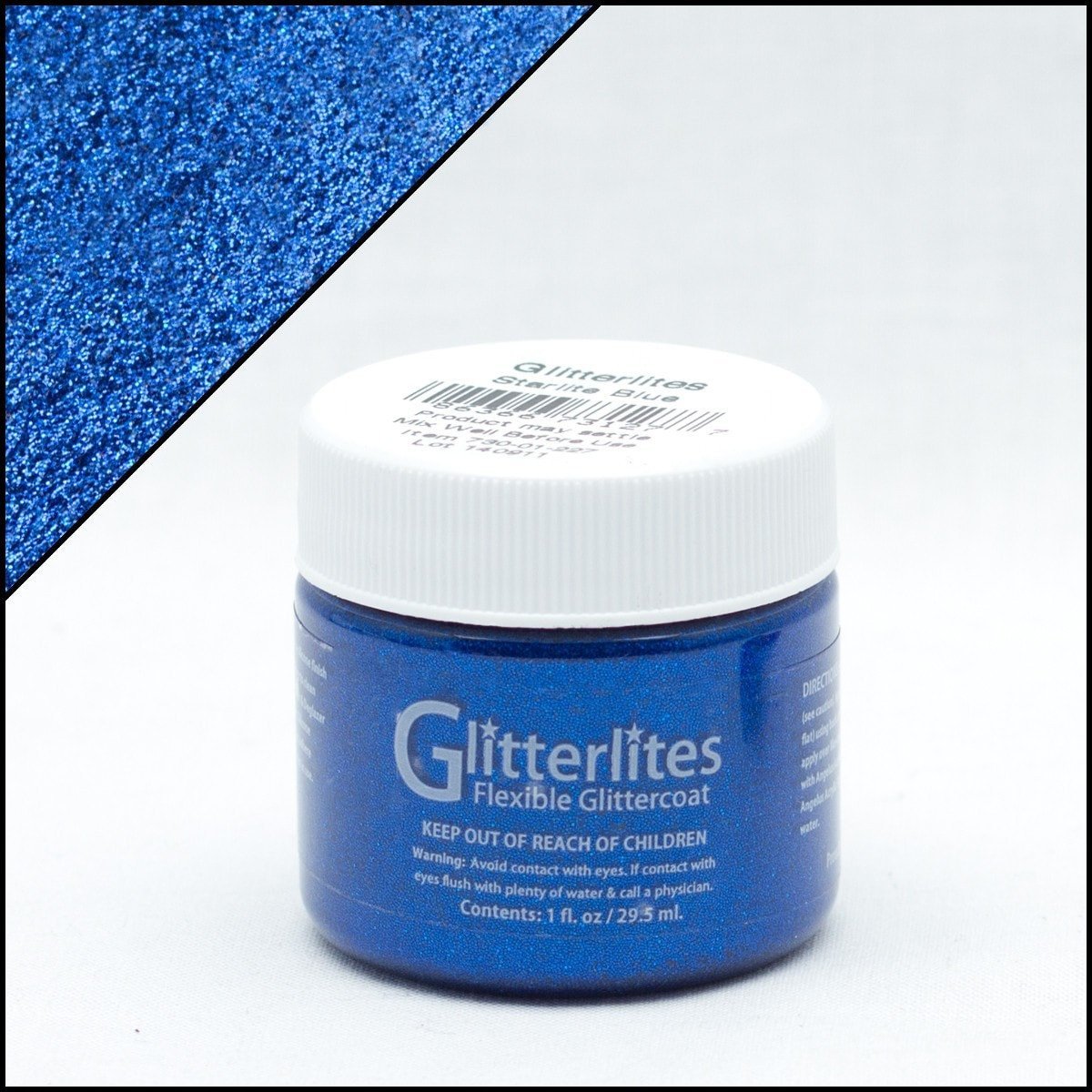 Angelus Glitterlites - Blauw - 29,5 ml Glitter verf voor o.a. leer (Startlite Blue)