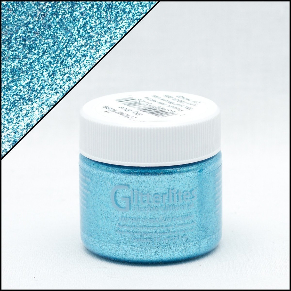 Angelus Glitterlites - Hemels Blauw - 29,5 ml Glitter verf voor o.a. leer (Sky Blue)