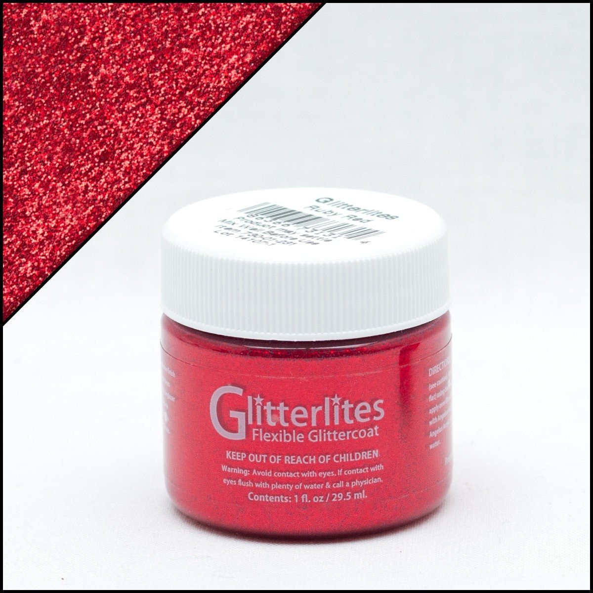 Angelus Glitterlites - Rood - 29,5 ml Glitter verf voor o.a. leer (Ruby Red)