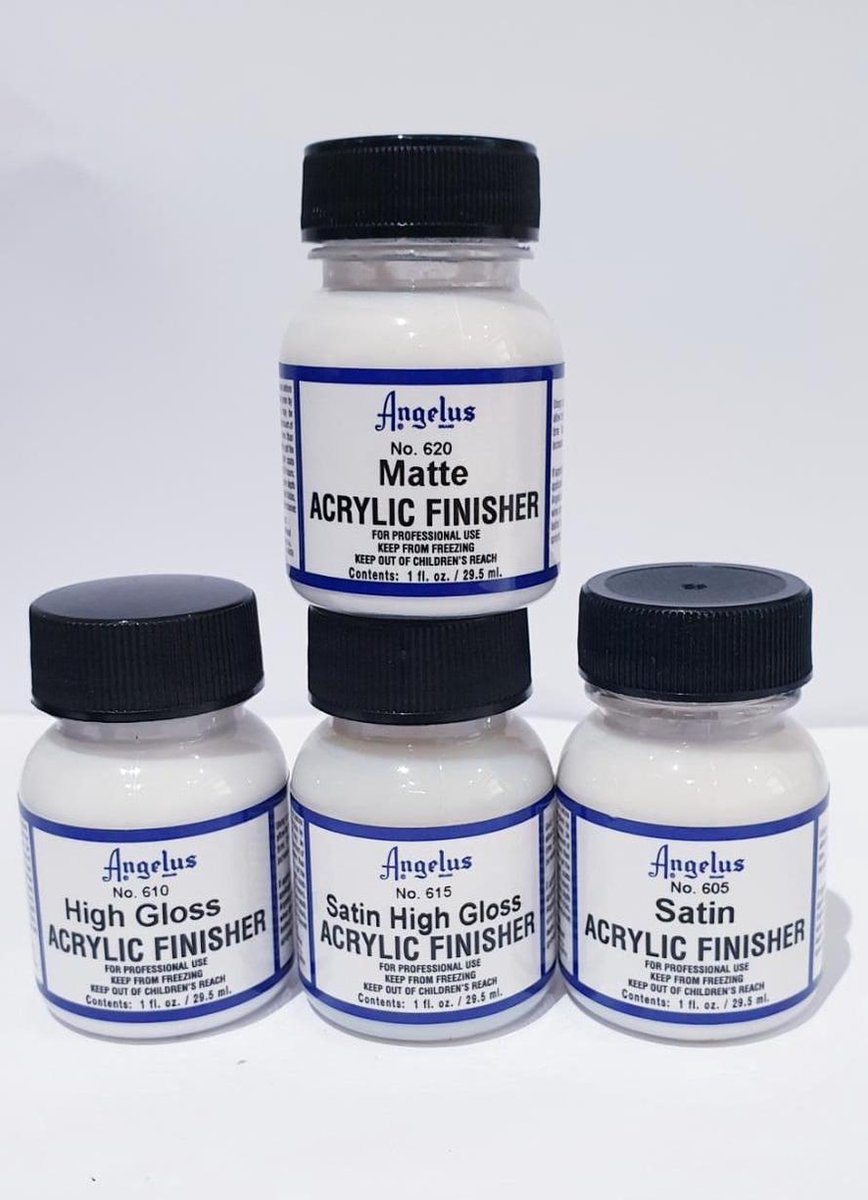   Leerverf Finisher Acryl Mat / Satin / High Gloss/ Satin High Gloss Finisher 4 stuks 29.ml
