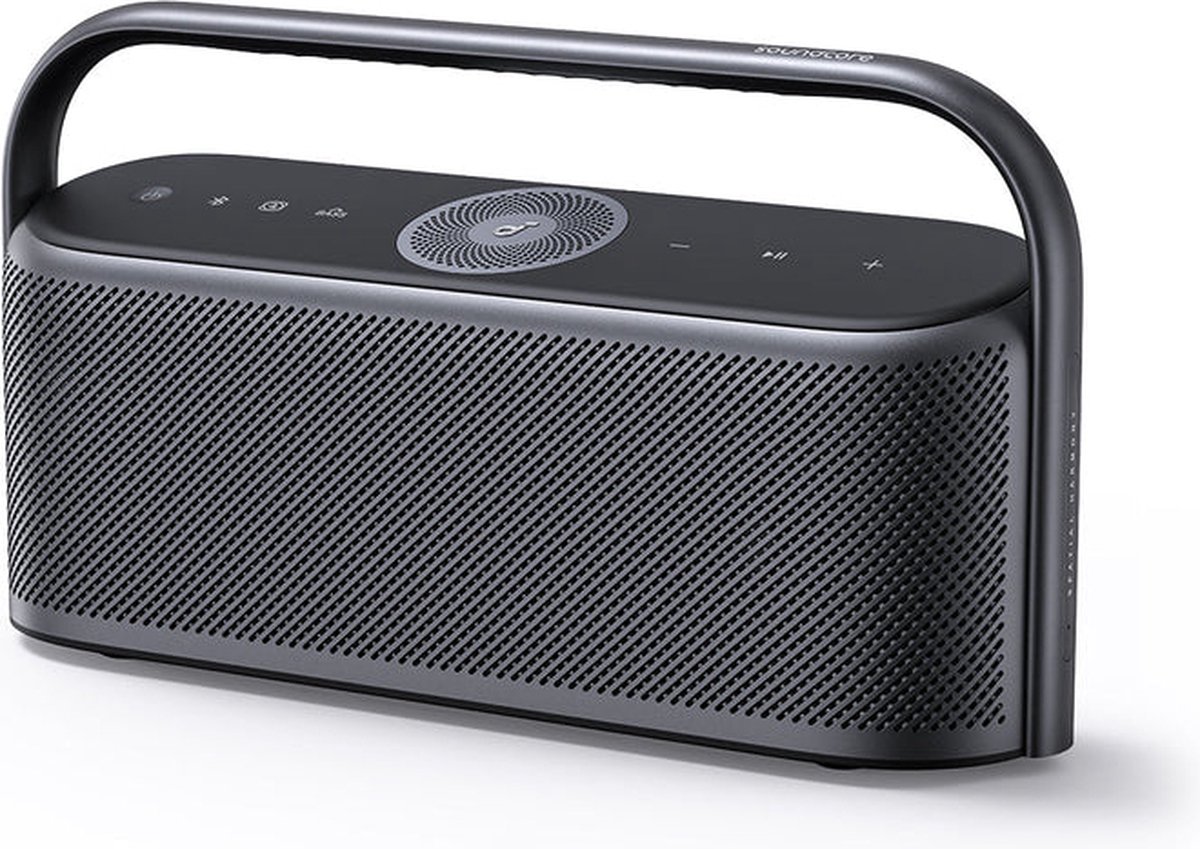 soundcore by Anker Motion X600 Draadloze Bluetooth Speaker – 50W Geluidsvermogen – Immersive Spatial Audio – 5 Drivers en 5 Versterkers – 12 Uur Speeltijd – IPX7 Waterdicht – USB-C Opladen – Grijs