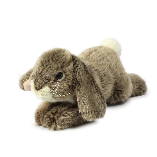 Anna Club Plush - Konijn liggend grijs - Knuffel - 18 cm