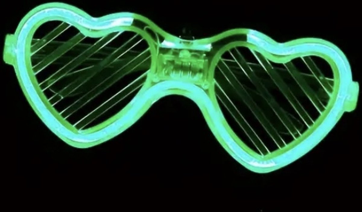 Led Party Bril Hart ( Groen ) 3 standen licht