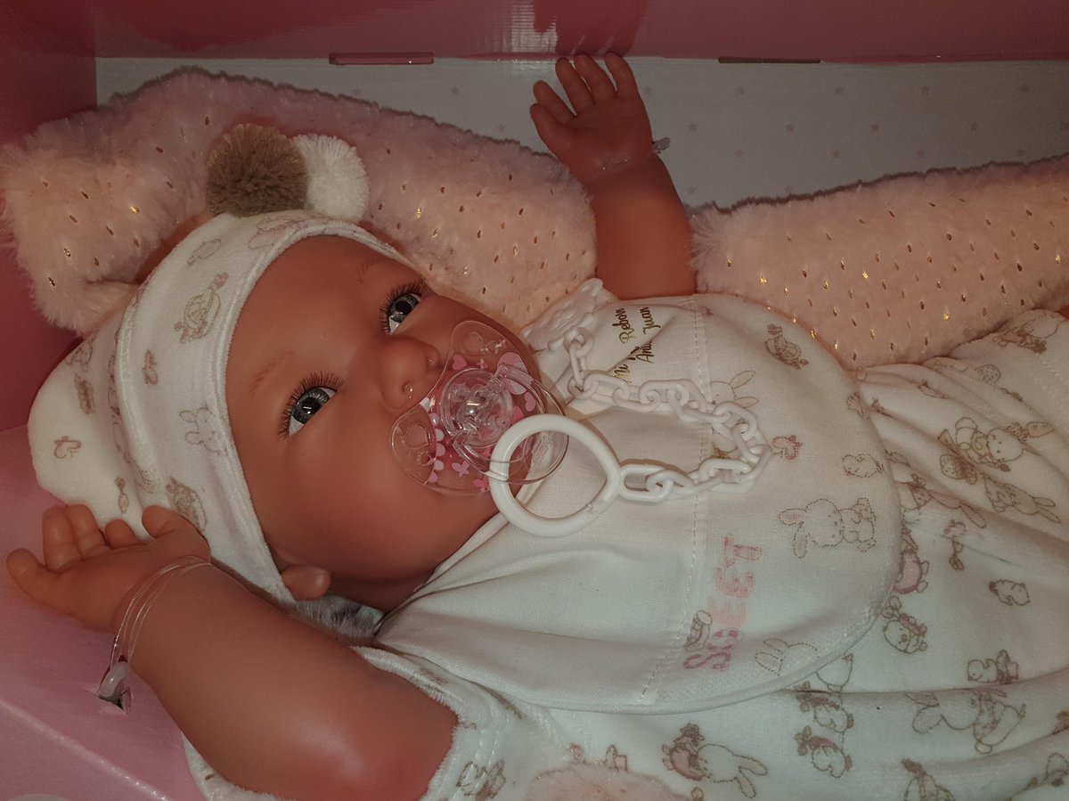 Antonio Juan mijn eerste reborn baby grote babypop met kleding deken en speen 52 cm