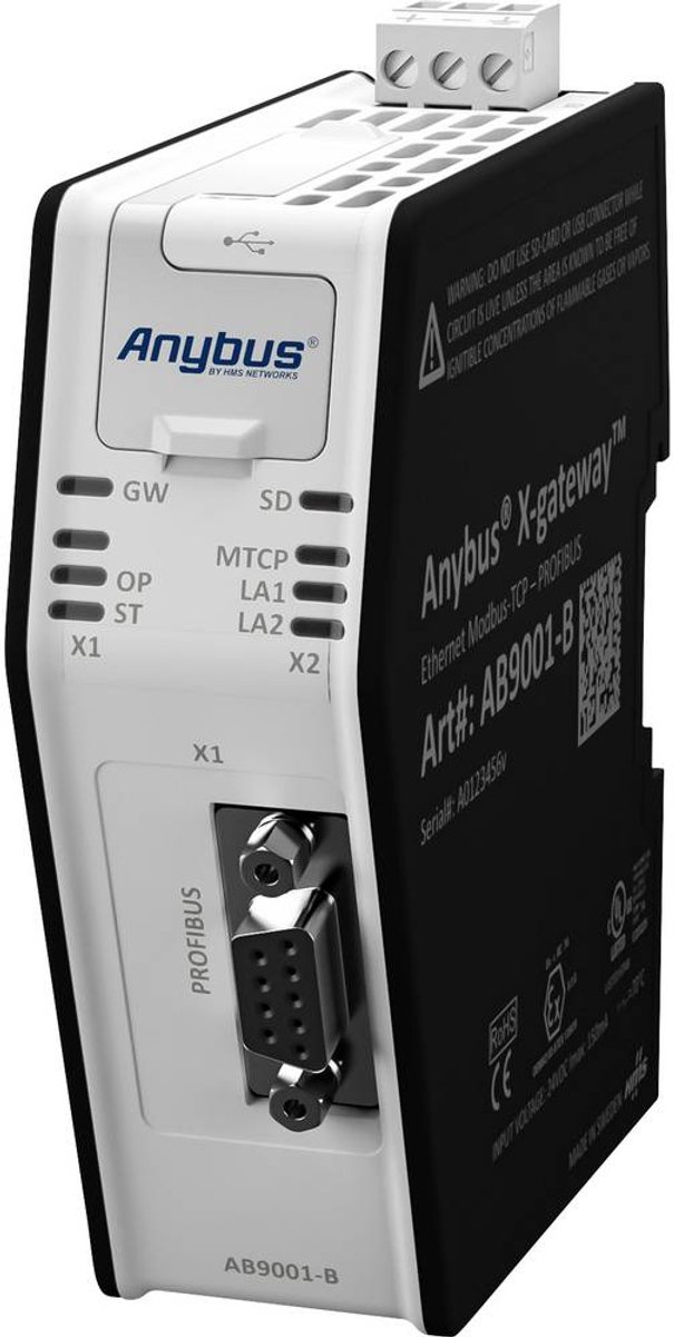 Anybus AB9001 Modbus-TCP Master/Profibus Slave Gateway USB, RJ-45, Ethernet 24 V/DC 1 stuk(s)