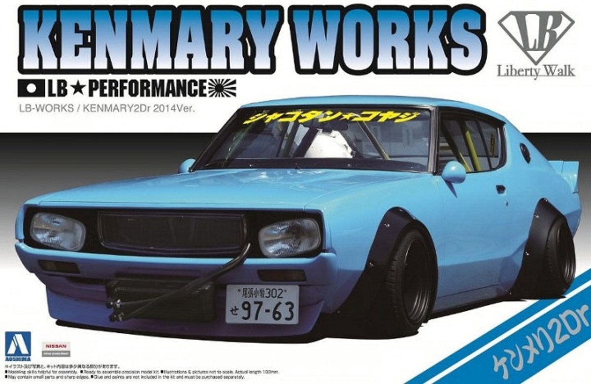 1:24 Aoshima 01147 Kenmary Works LB Works Skyline C110 2Dr 2014 Ver. Plastic kit