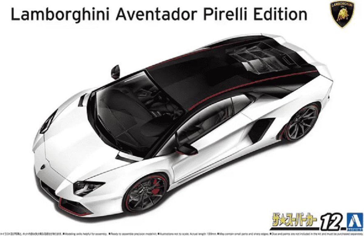 1:24 Aoshima 06121 Lamborghini Aventador Pirelli Edition 2014 Car Plastic kit