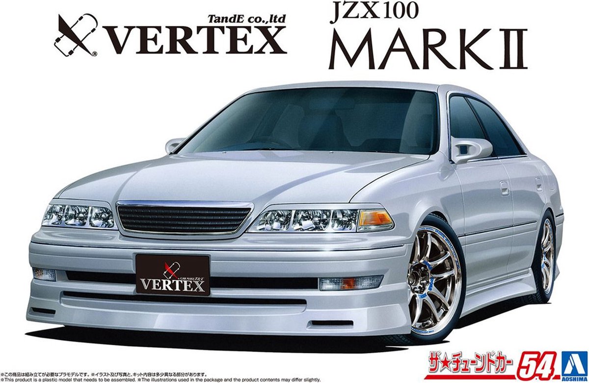 Aoshima Modelbouwpakket Auto - 06350 Toyota Mark II VERTEX JZX100 Tourer V 98 - Auto Plastic - 1:24 -