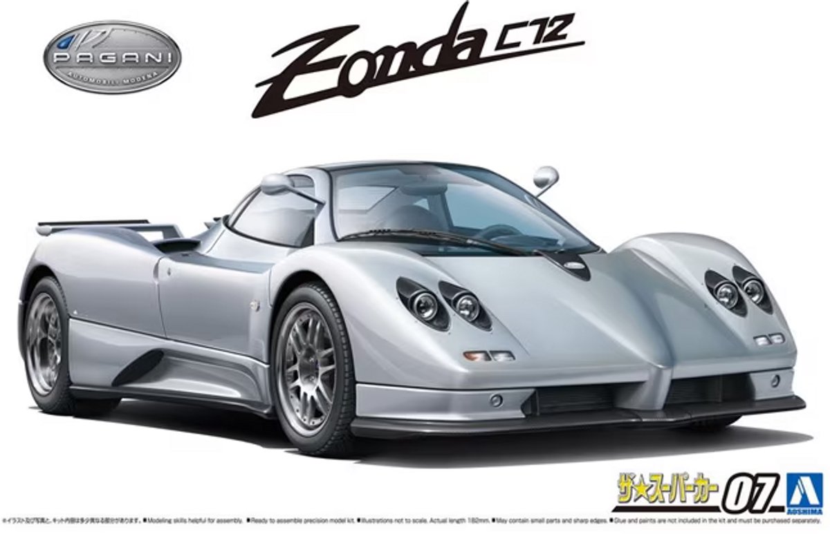 Aoshima Modelbouwpakket Militaire voertuigen - 05602 Pagani Zonda C12S 00 - Sport Auto Plastic - 1:24 -
