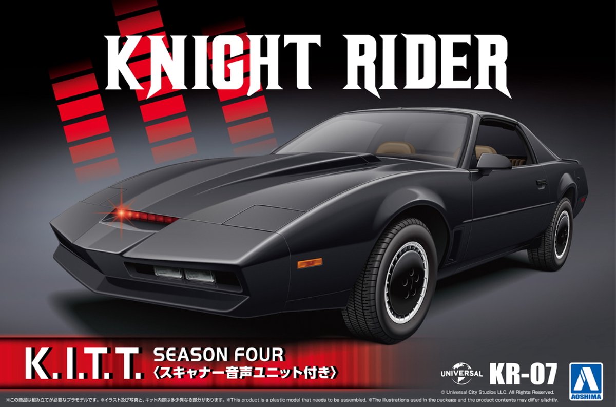 Aoshima Modelbouwpakket Militaire voertuigen - 065617 Knight Rider K.I.T.T. Seizoen Vier - Inclusief Scanner Stemmodule - Auto Plastic - 1:24 -