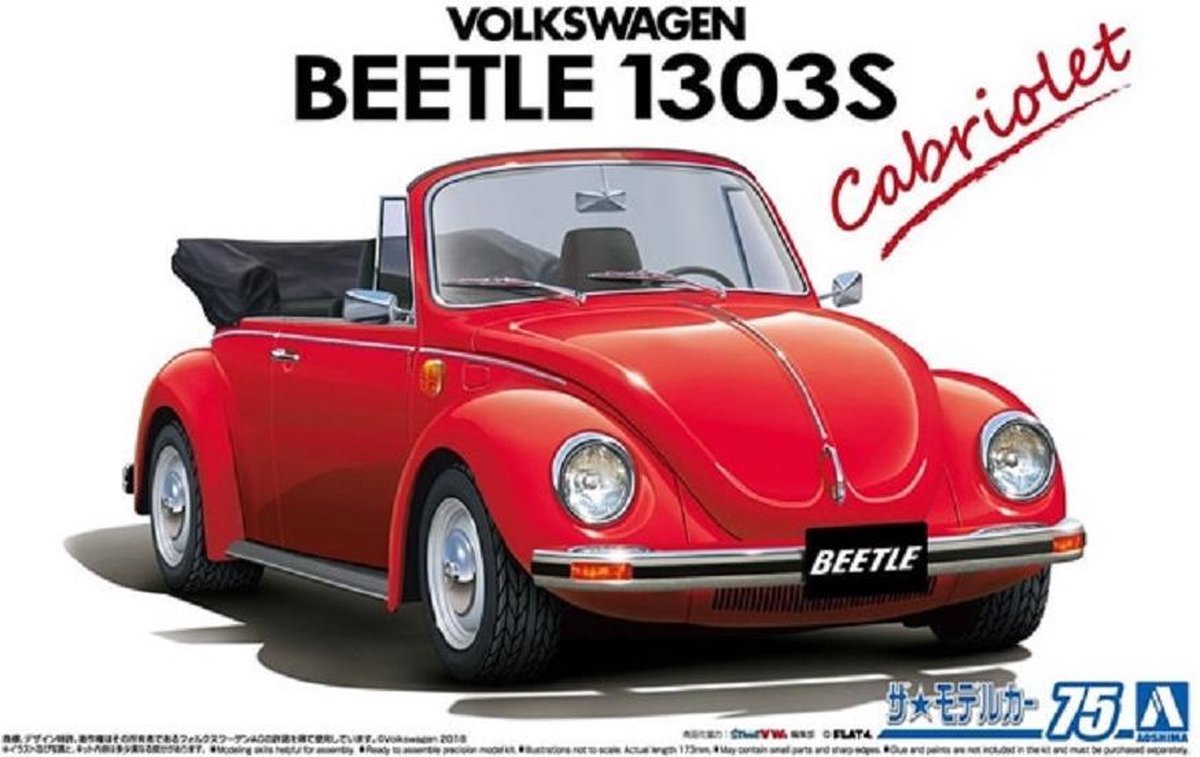 Volkswagen 1303S cabriolet (modelbouw, 1:24, Aoshima)