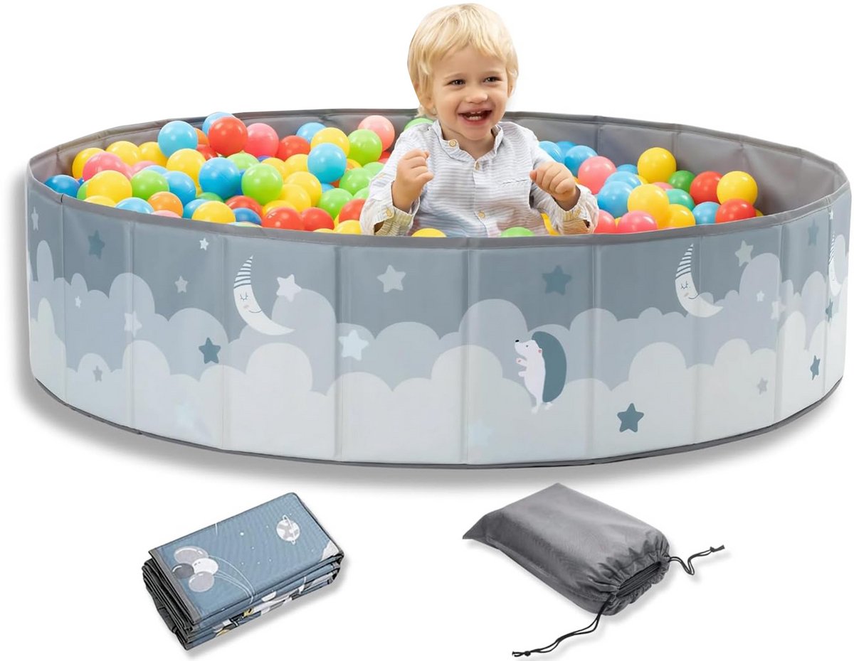 ApexArte® Ballenbak - Ballenbad Baby - Kinderspeelgoed - Grijs