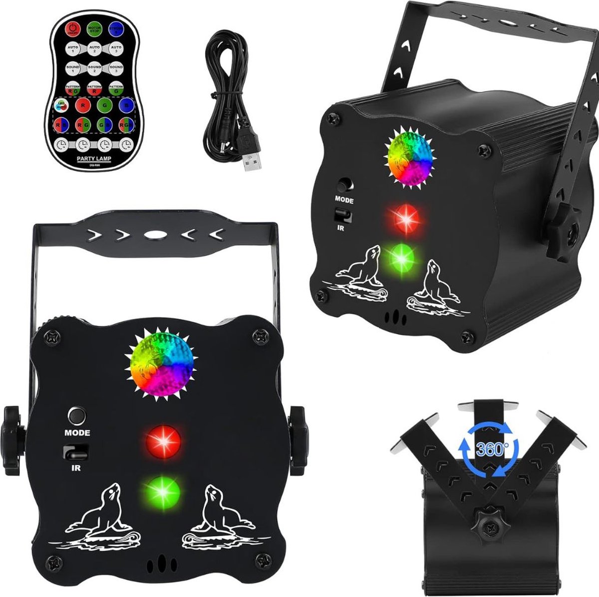     Kinderen - Discobal - Feestverlichting met Afstandsbediening - Zwart