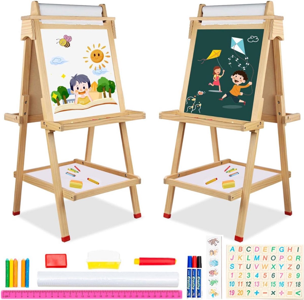   Krijtbord Staand - Stoepbord - Krijtbord Kinderen - Bruin