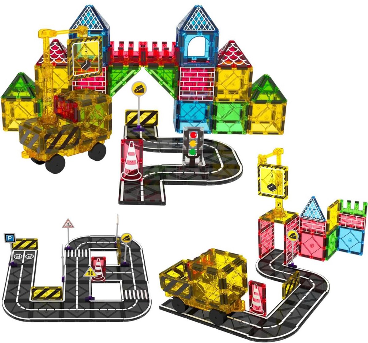 ApexArte® Magnetische Knikkerbaan - Kinderspeelgoed 1 jaar - Magnetic Tiles - Bouwspeelgoed - Multi Kleur