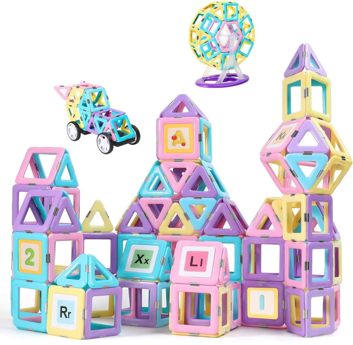 ApexArte® Magnetische Knikkerbaan - Kinderspeelgoed 1 jaar - Magnetic Tiles - Bouwspeelgoed