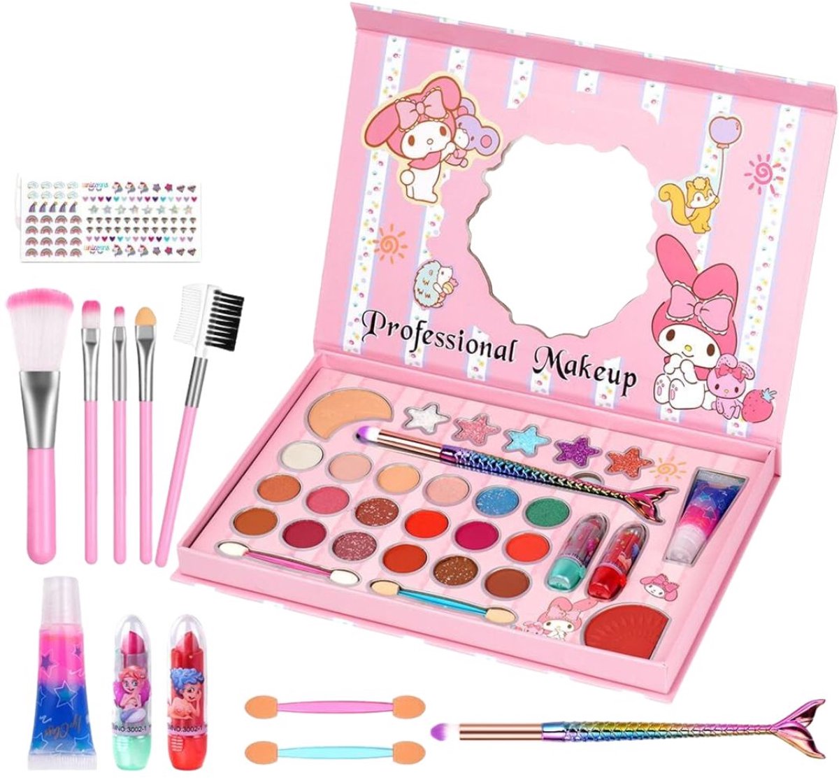 ApexArte® Make up Koffer Meisjes - Kinder Speelkoffer met Inhoud - Make Up Set voor Kinderen - Roze