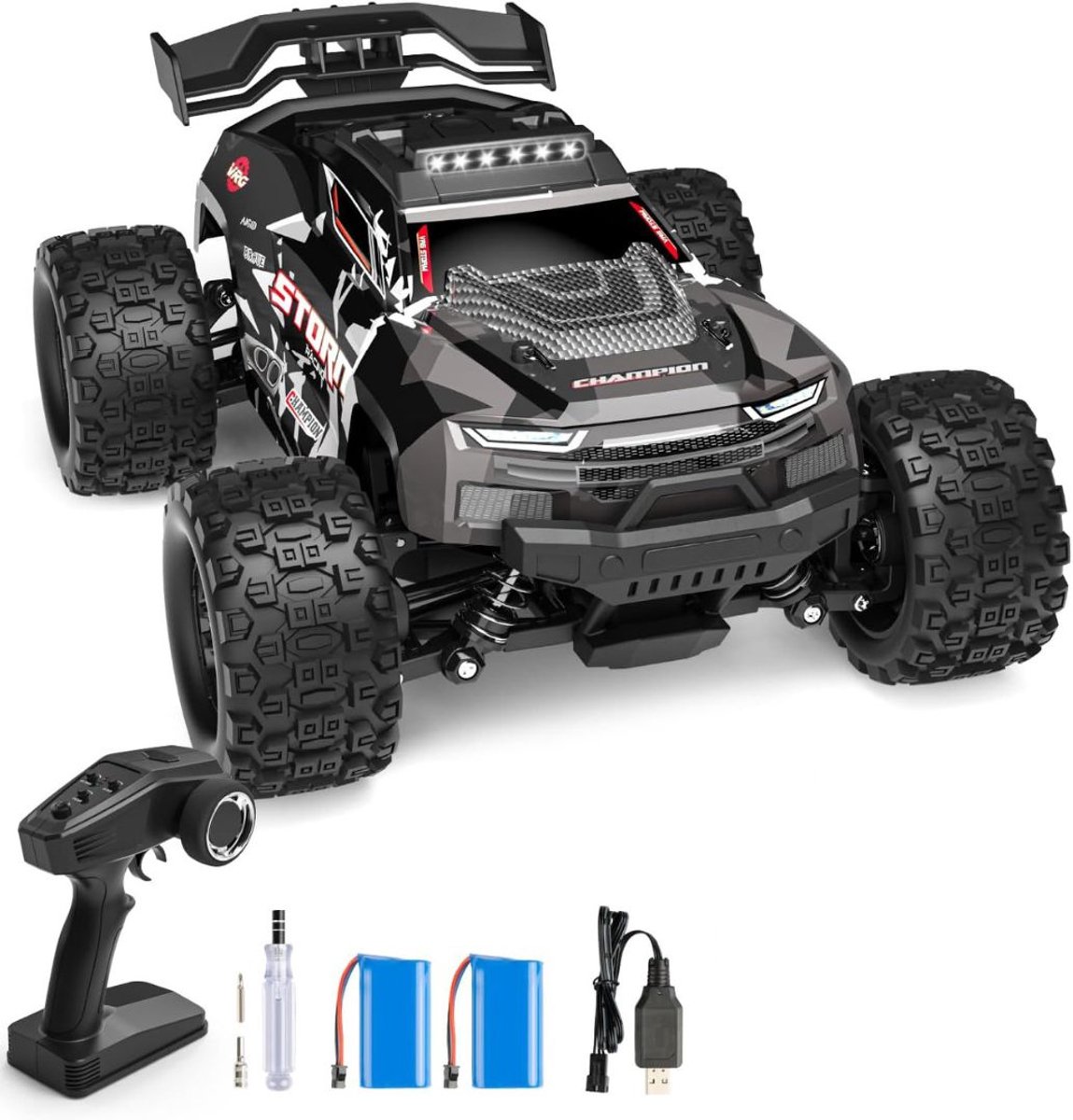 ApexArte® RC Auto Volwassenen - Bestuurbare Auto voor Buiten - Offroad - Zwart