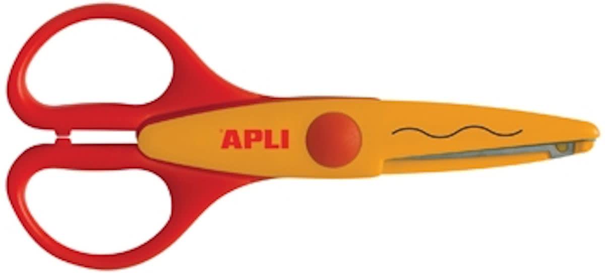 Apli Kids creatieve schaar gebogen oranje 13 cm op blister