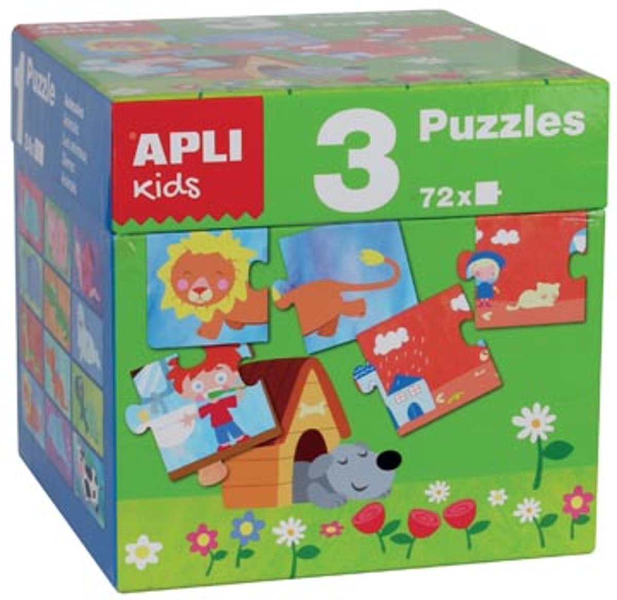 Apli Kids puzzels assortiment, doos met 3 puzzels