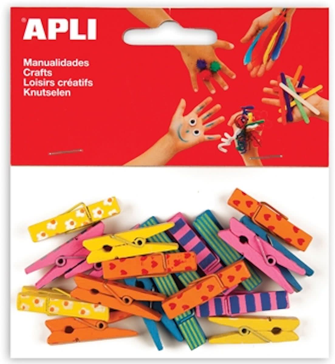 Apli mini wasknijper deco hout 20 stuks