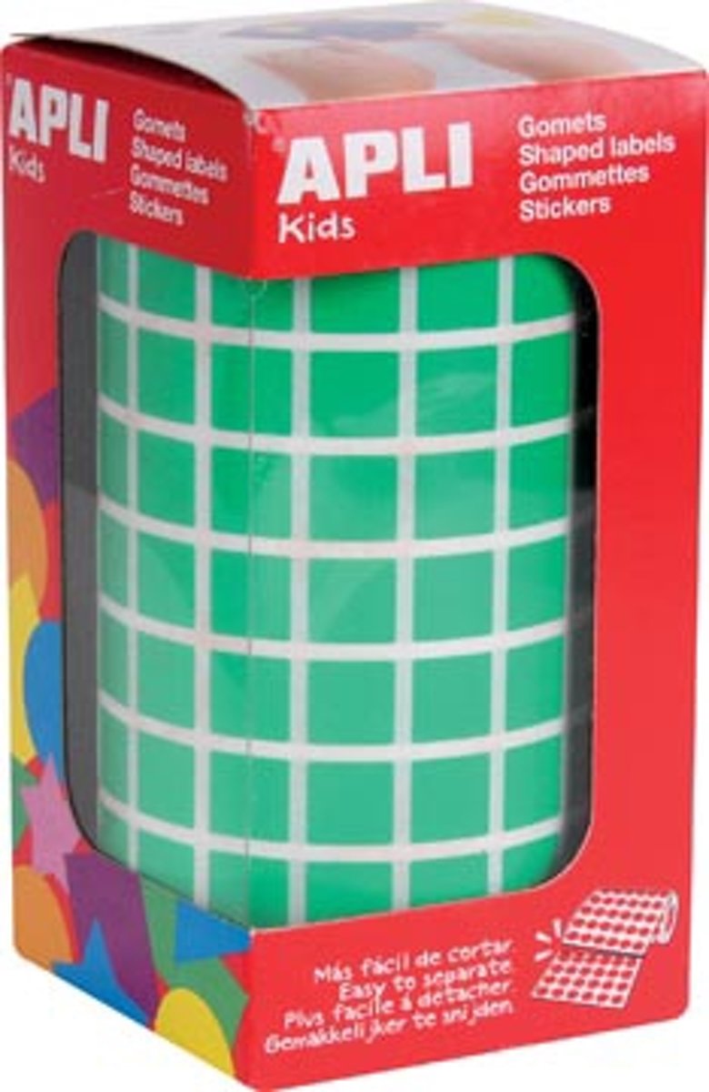 Apli Kids stickers vierhoek groen op rol