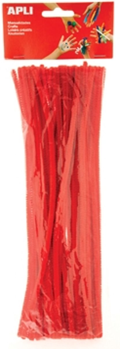 ApliKids chenilledraad 30 cm rood 50 stuks