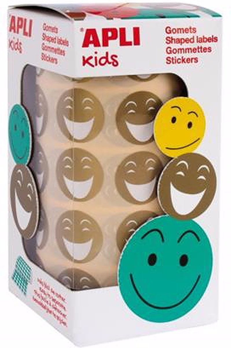 PLAKFIGUURTJES ZELFKLEVEND SMILEY GOUD 900 STUKS OP ROL