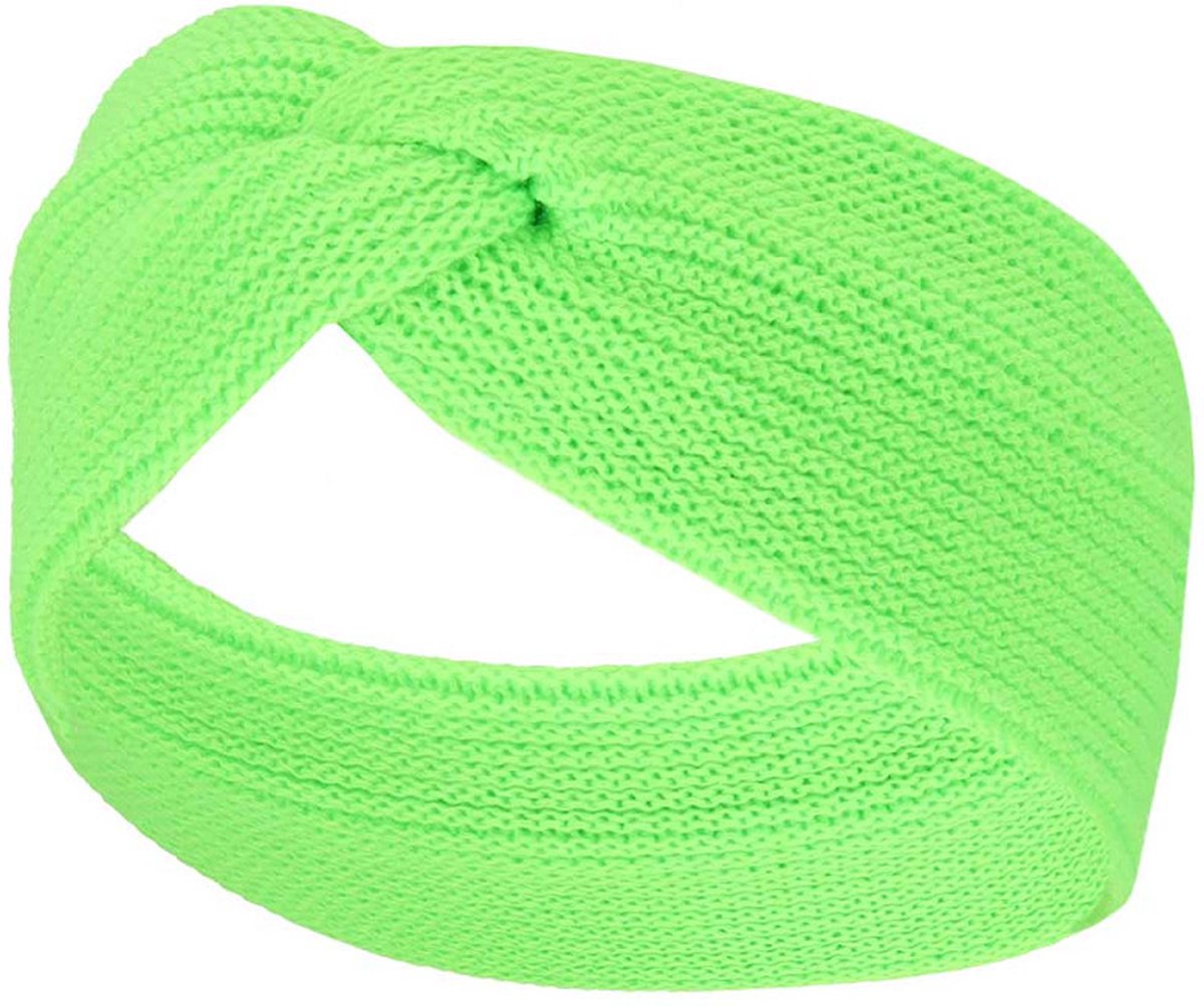 APOLLO PARTY GEBREIDE HAARBAND (FLUORRESCEREND GROEN)