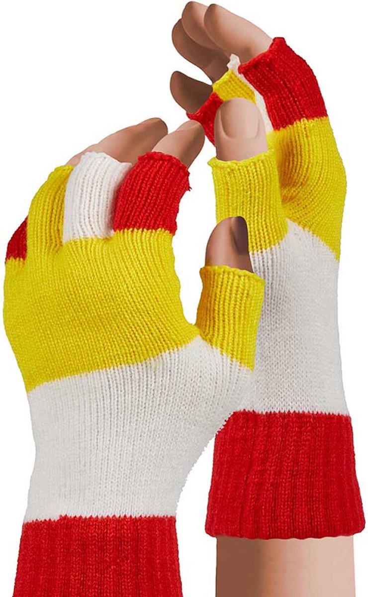 APOLLO PARTY VINGERLOZE HANDSCHOENEN (Rood/Wit/Geel)