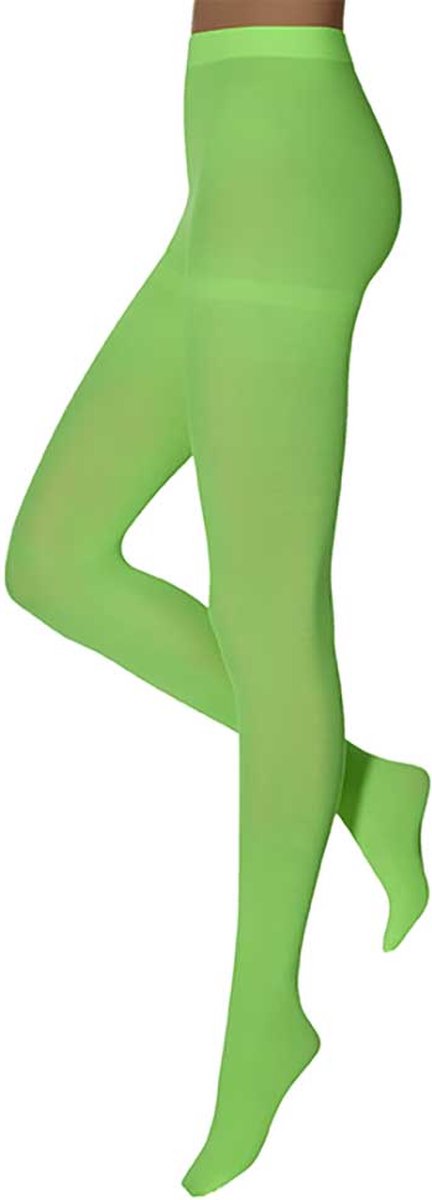Apollo - Dames Feest Panty - Fluor Groen - 60 Denier - Maat XXL - Leggings - Legging carnaval - Carnavalskleding - Neon legging