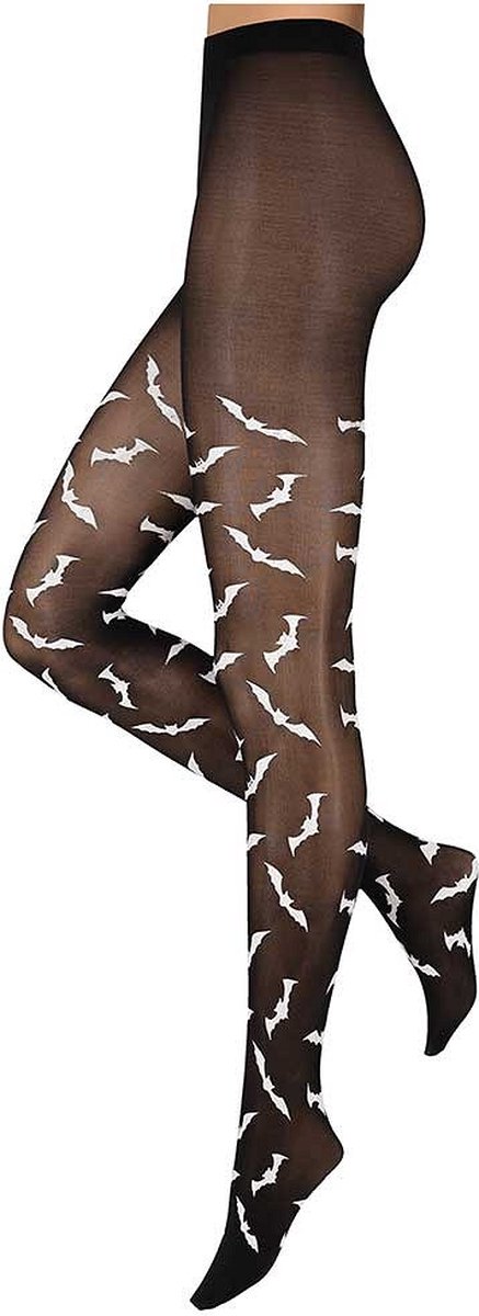 Apollo - Feest Panty Halloween - Vleermuis - 60 Denier - L/XL