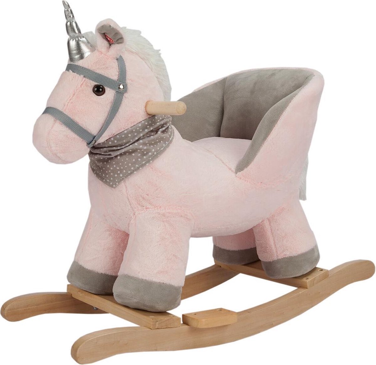 Apollo Hobbeldier - Hobbelpaard - Unicorn Roze-Grijs