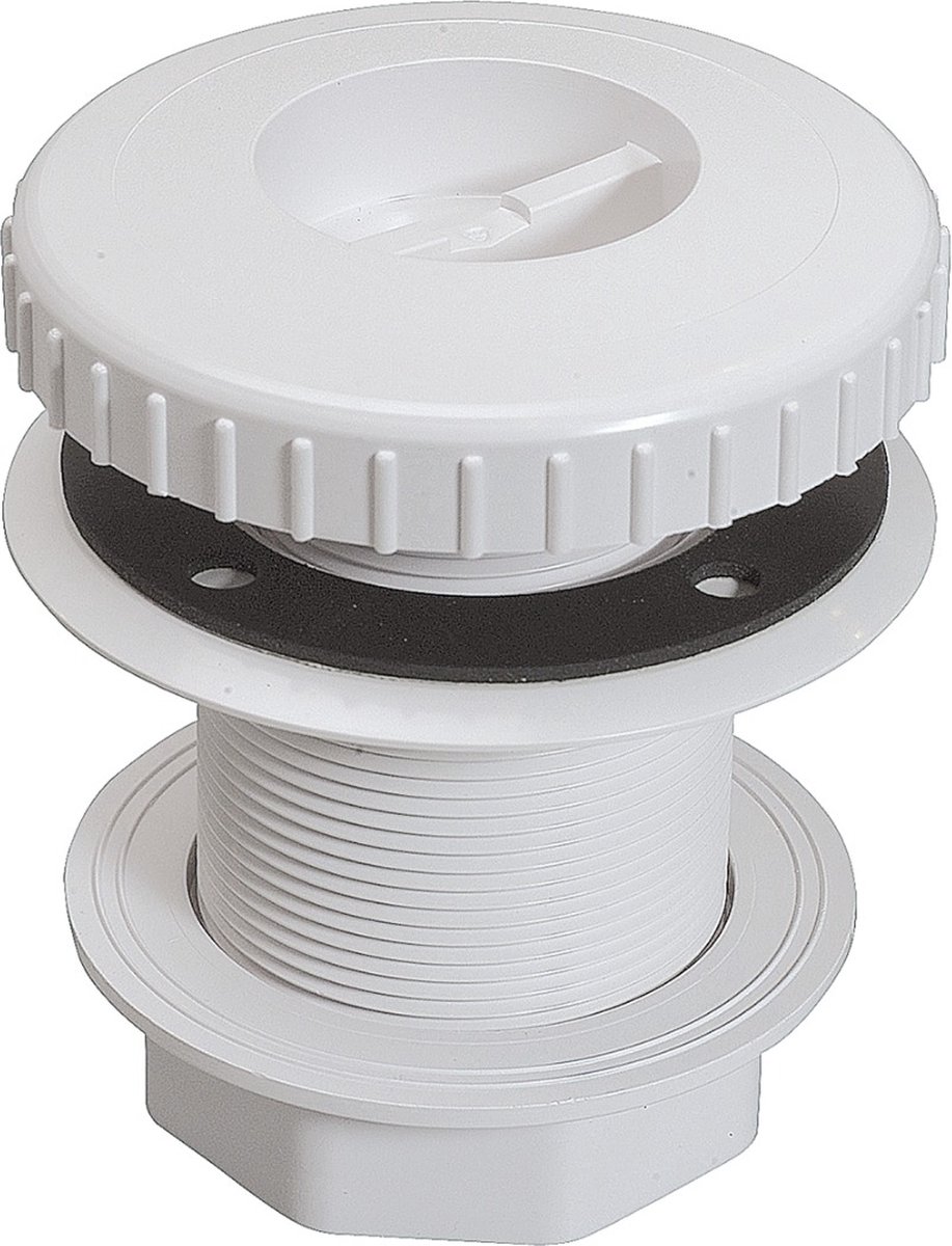 Aquareva Stofzuigeraansluiting + moer - Wit