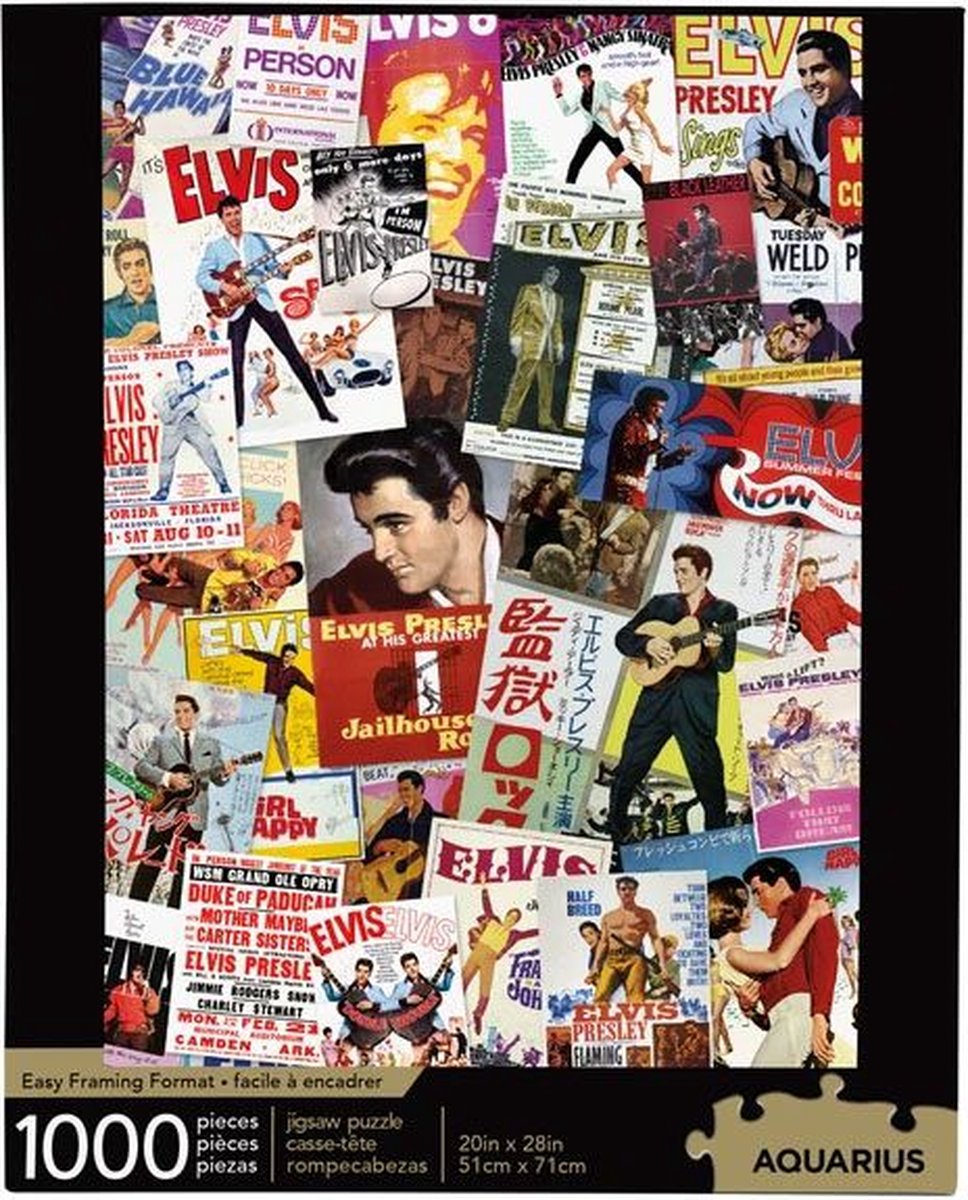 AQUARIUS Puzzel 1000 stukjes Elvis Film Poster collage