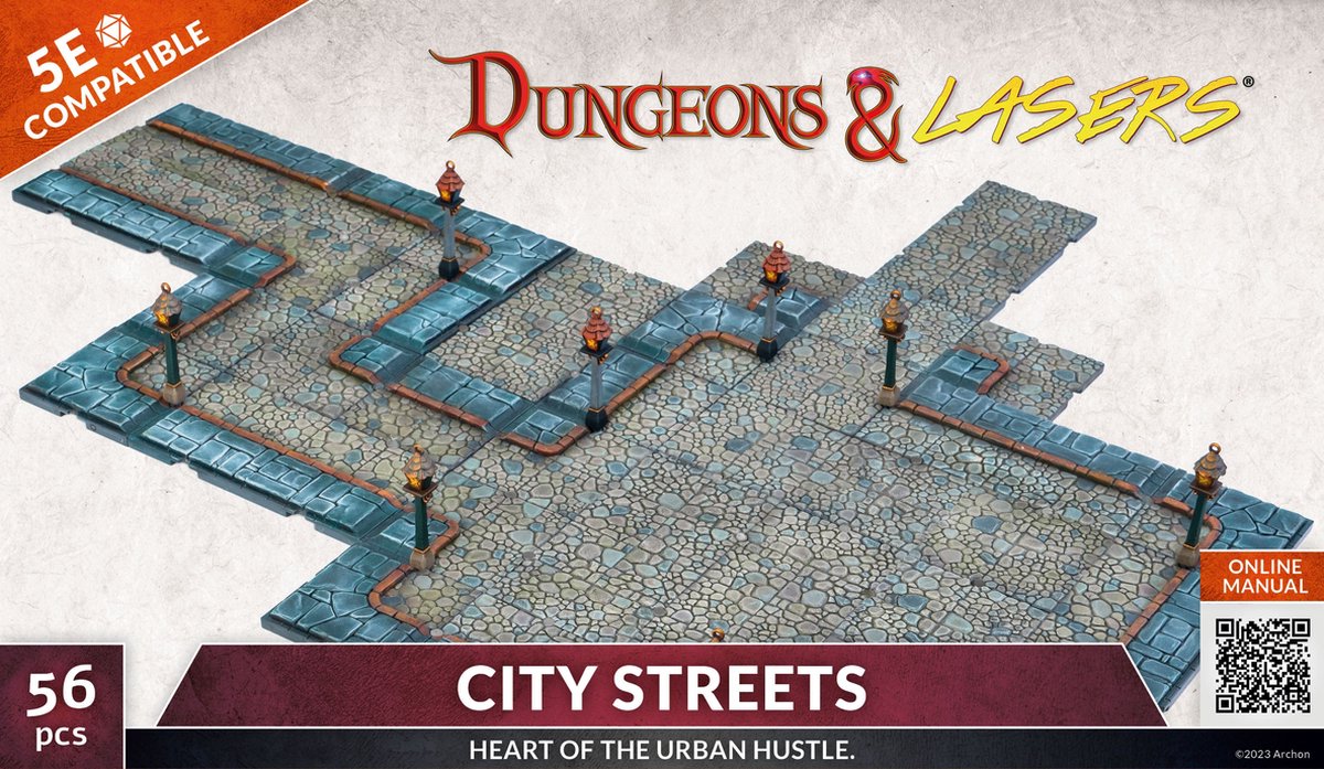 Dungeons and Lasers - CITY STREETS - RPG Terrein - Roleplaying Games - Geschikt voor DND 5E