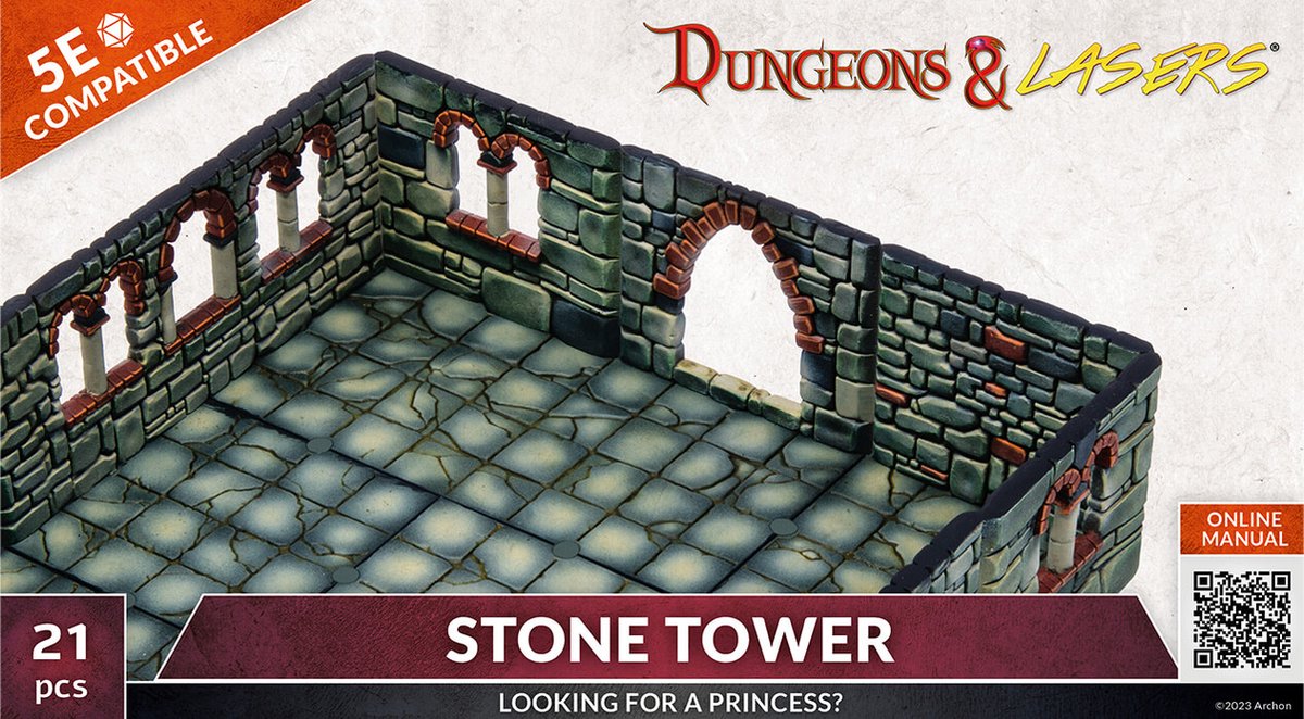 Dungeons and Lasers - STONE TOWER - RPG Terrein - Roleplaying Games - Geschikt voor DND 5E
