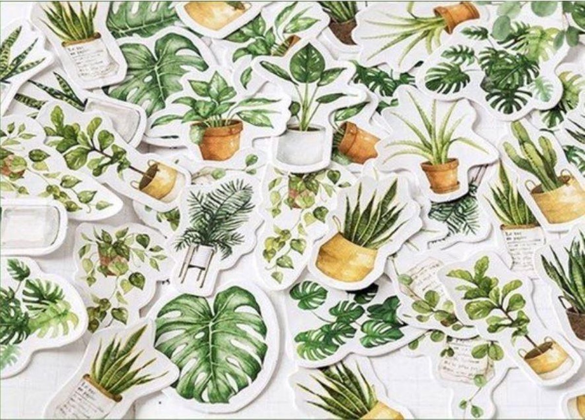 Plant Stickers - Botanische Agenda stickers - Planner Decoratie - 45 stuks
