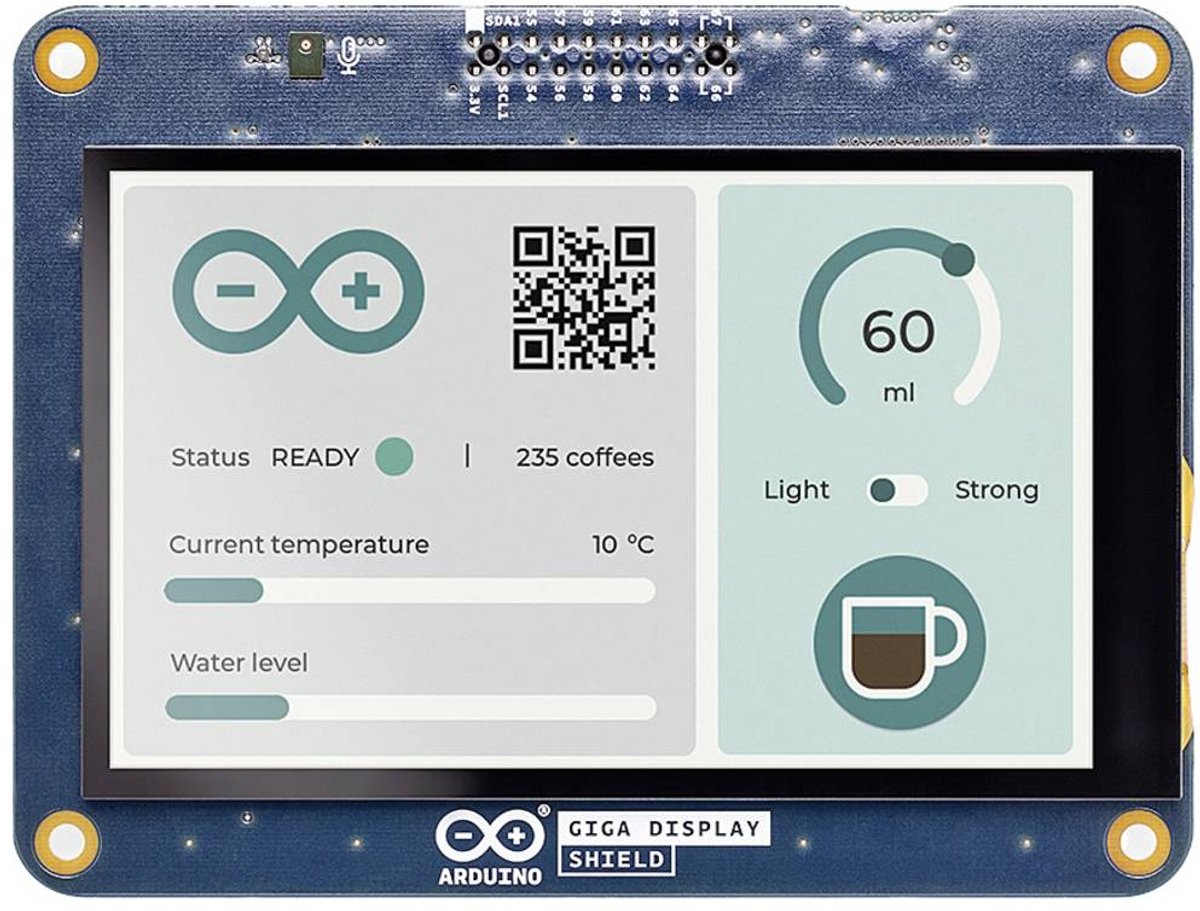 Arduino GIGA Display Shield Touchscreenmonitor 10.1 cm (3.97 inch) 800 x 480 Pixel